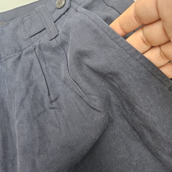 Madewell Palazzo Wide Legged Relaxed  Pants Lenin Blend True Navy Blue Sz 6 - Picture 9 of 16